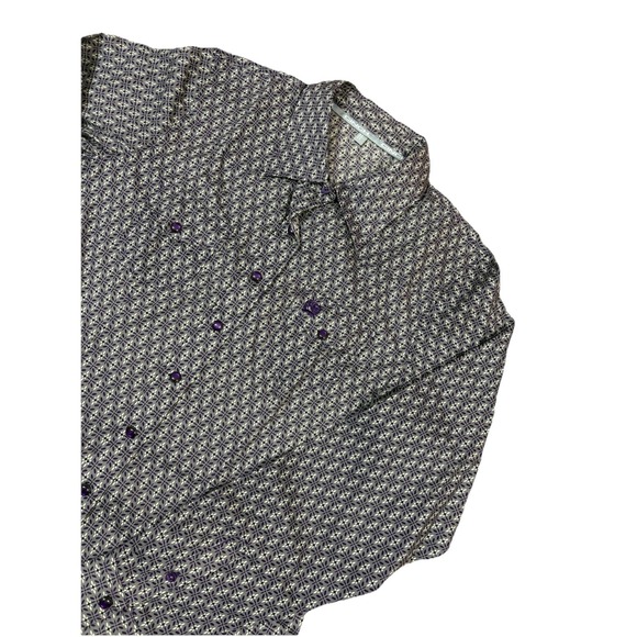 Cinch Other - Cinch Men's Medium Purple Geometric Print Pearl Snap Western Shirt MSW920 Cotton